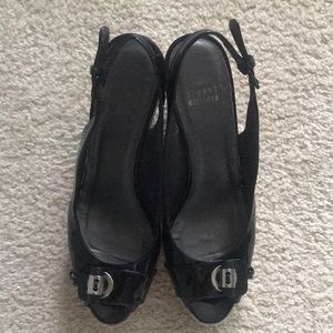 Stuart Weirzman 4 inch wedge sling back heels